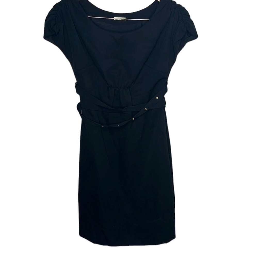 Loeffler Randall Black Wool Spike Belt Dress Women Size 2